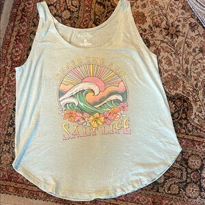 Salt Life Women's Tank Top - Light Green with Graphic